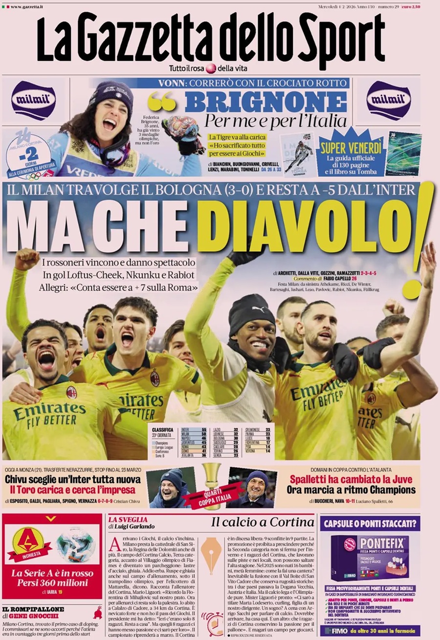 GAZZETTA DELLO SPORT-04022026