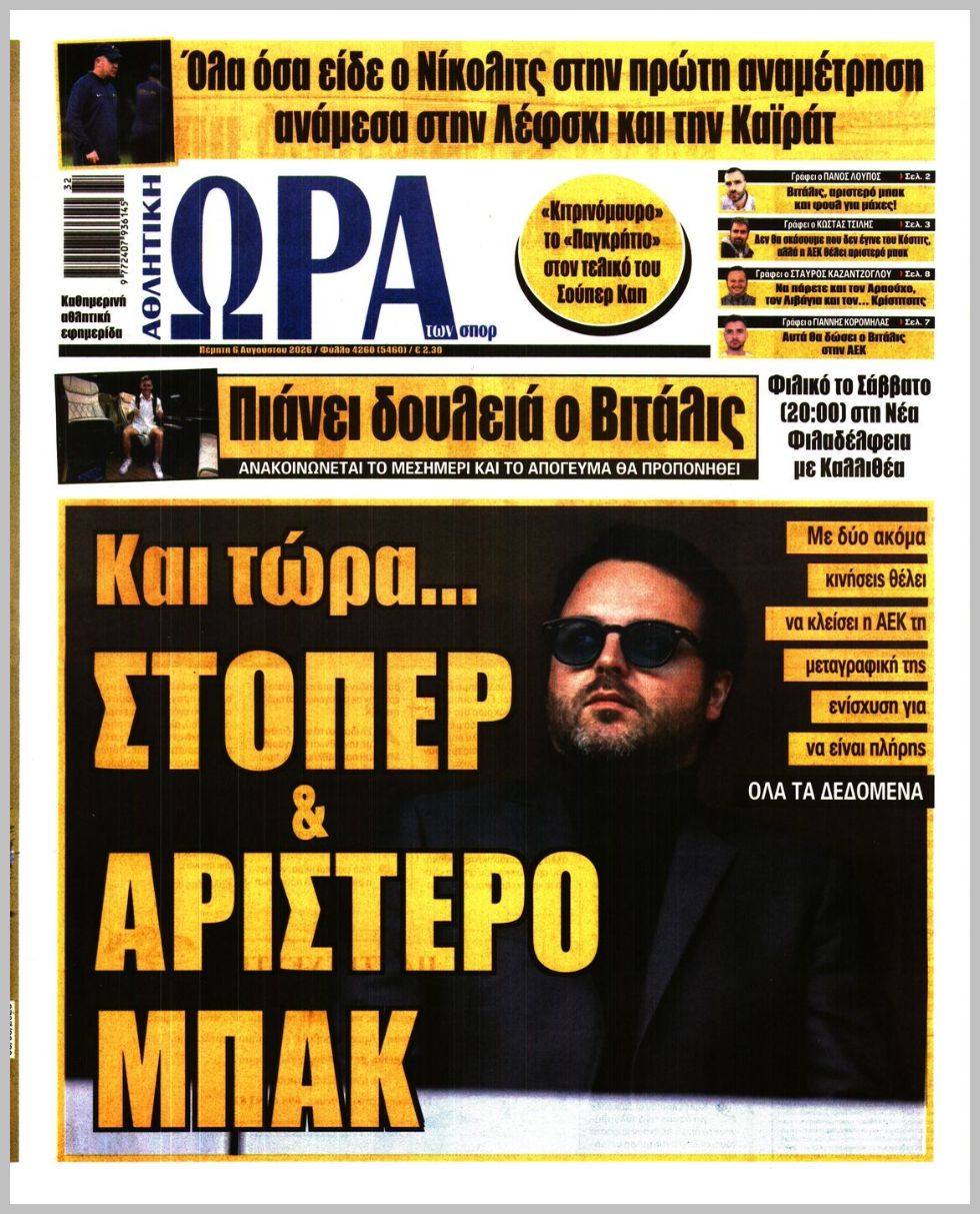 Η ώρα των Σπορ-06082026
